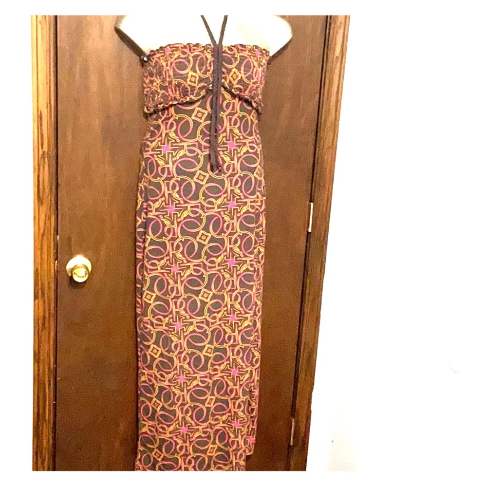 Rocawear Maxi Medium Casual Brown Pink Dress